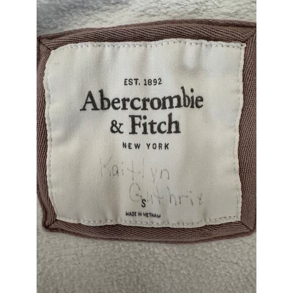 Abercrombie & Fitch White Zip-Up Hoodie - Size Small-Women's-White/Blue Y2K - Picture 6 of 8